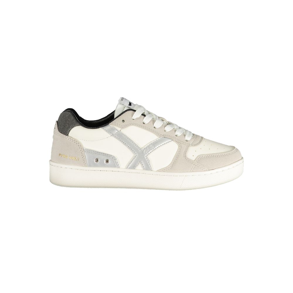 Athletic Sneakers by Gas for women in polyester & polyurethane black, silver & white presents a sleek silhouette, perfectly capturing the athletic style essence of Women's Athletic Polyester & Polyurethane Sneakers with its sleek design and premium finish.