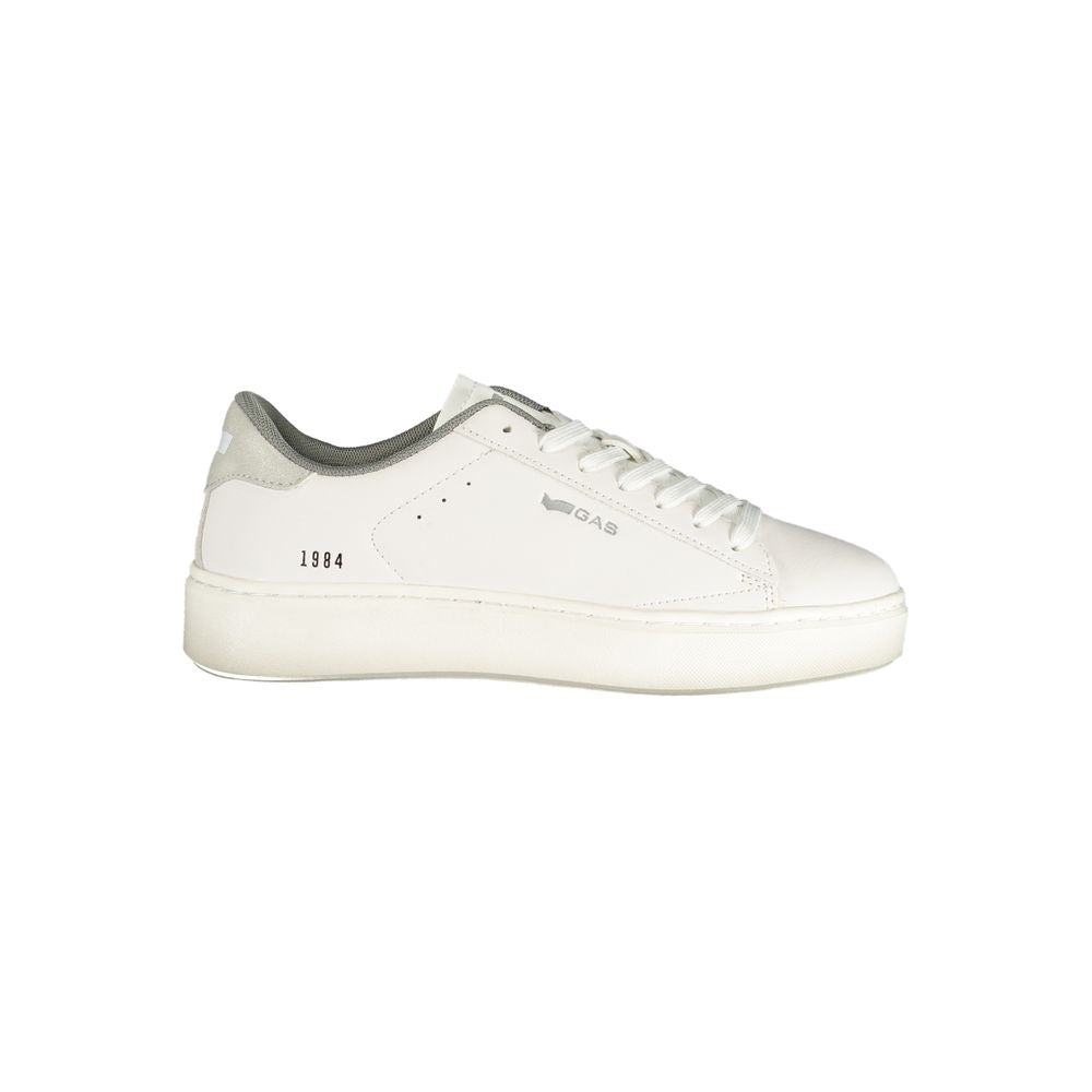 Athletic Sneakers by Gas for women in polyester & polyurethane white & print features an architectural silhouette from the Crisp Essence Women's Athletic Polyester & Polyurethane Sneakers collection, showcasing a architectural athletic style for a architectural look.