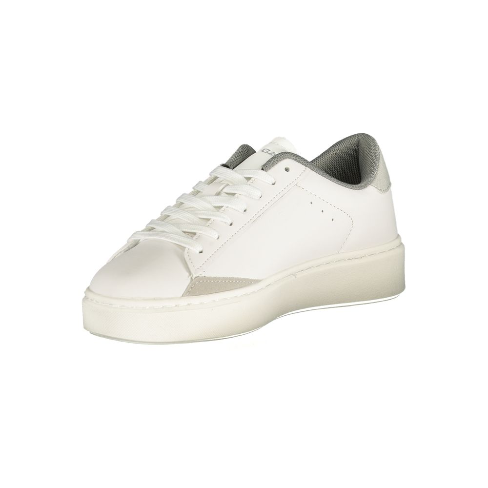Athletic Sneakers by Gas for women in polyester & polyurethane white & print features an architectural silhouette, showcasing the premium athletic style of the Crisp Essence Women's Athletic Polyester & Polyurethane Sneakers with an architectural finish.