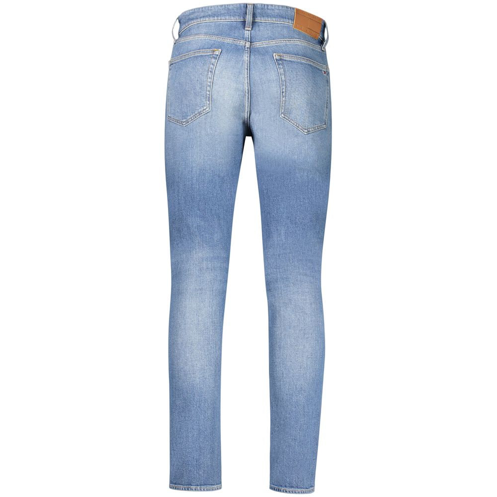Jeans by Tommy Hilfiger for men in stretch denim cotton canvas blue presents a refined pantology silhouette, artfully defined by a refined pantology tapered-leg & slim, long, and a sophisticated .