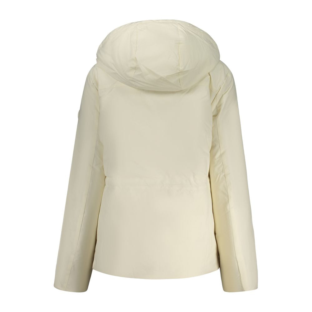 Parka by North Sails for women in polyamide polyester viscose green, white & signature, presenting a cosy silhouette with distinctive and a refined crew neckline.