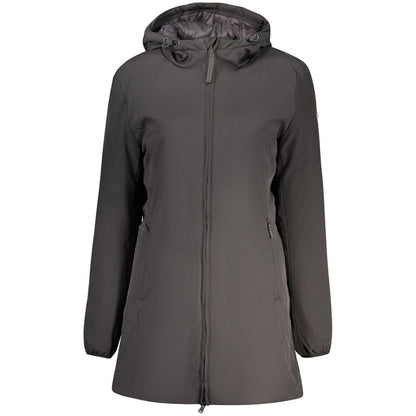 Hooded Overcoat by North Sails for women in polyester black showcases a architectural silhouette, artfully detailed with a distinctive hooded neckline and functional pockets & hooded for a architectural finish.