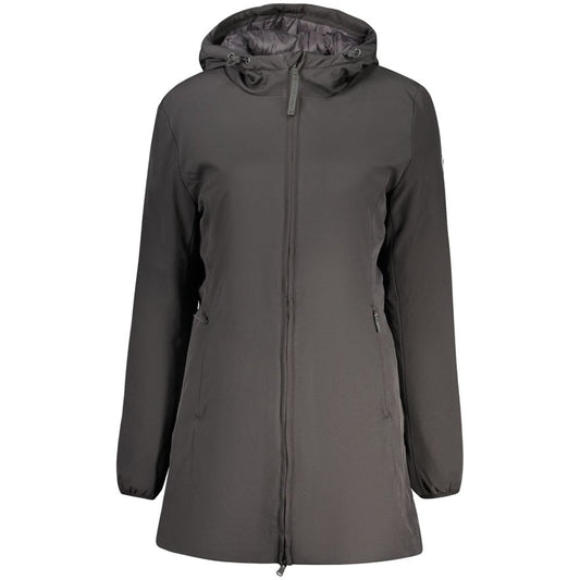 Hooded Overcoat by North Sails for women in polyester black showcases a architectural silhouette, artfully detailed with a distinctive hooded neckline and functional pockets & hooded for a architectural finish.