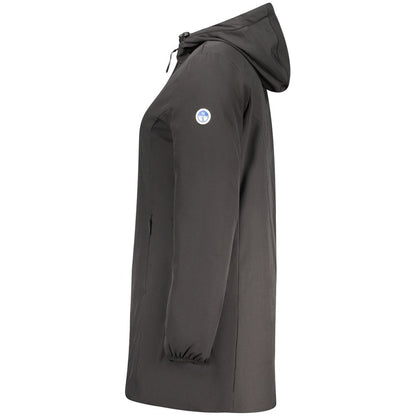 Hooded Overcoat by North Sails for women in polyester black showcases a enveloping silhouette, detailed with distinctive pockets & hooded and a enveloping .