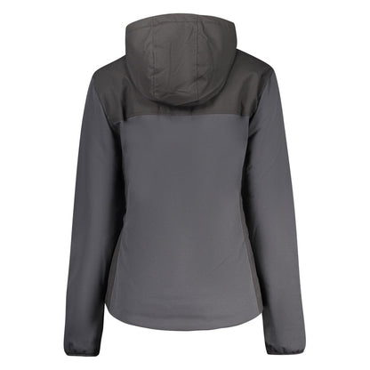Hooded Windbreaker Jacket by North Sails for women in polyester black features an stylish silhouette, showcasing a sophisticated hooded neckline and performance-driven pockets, hooded & windproof for a premium, stylish look.