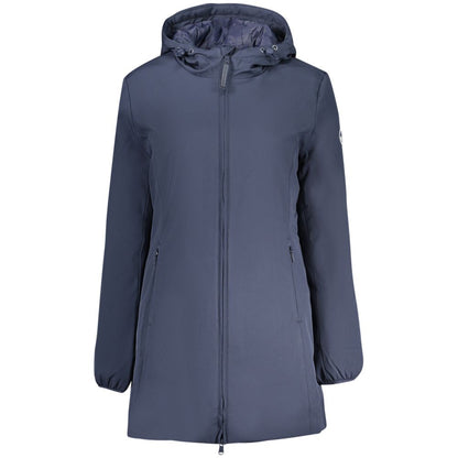 Hooded Overcoat by North Sails for women in polyester blue showcases a enveloping silhouette, detailed with distinctive pockets, hooded & water-resistant and a enveloping hooded neckline.