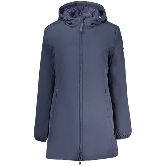 Hooded Overcoat by North Sails for women in polyester blue showcases a enveloping silhouette, detailed with distinctive pockets, hooded & water-resistant and a enveloping hooded neckline.