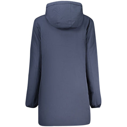 Hooded Overcoat by North Sails for women in polyester blue showcases a architectural silhouette, artfully detailed with a distinctive hooded neckline and functional pockets, hooded & water-resistant for a architectural finish.