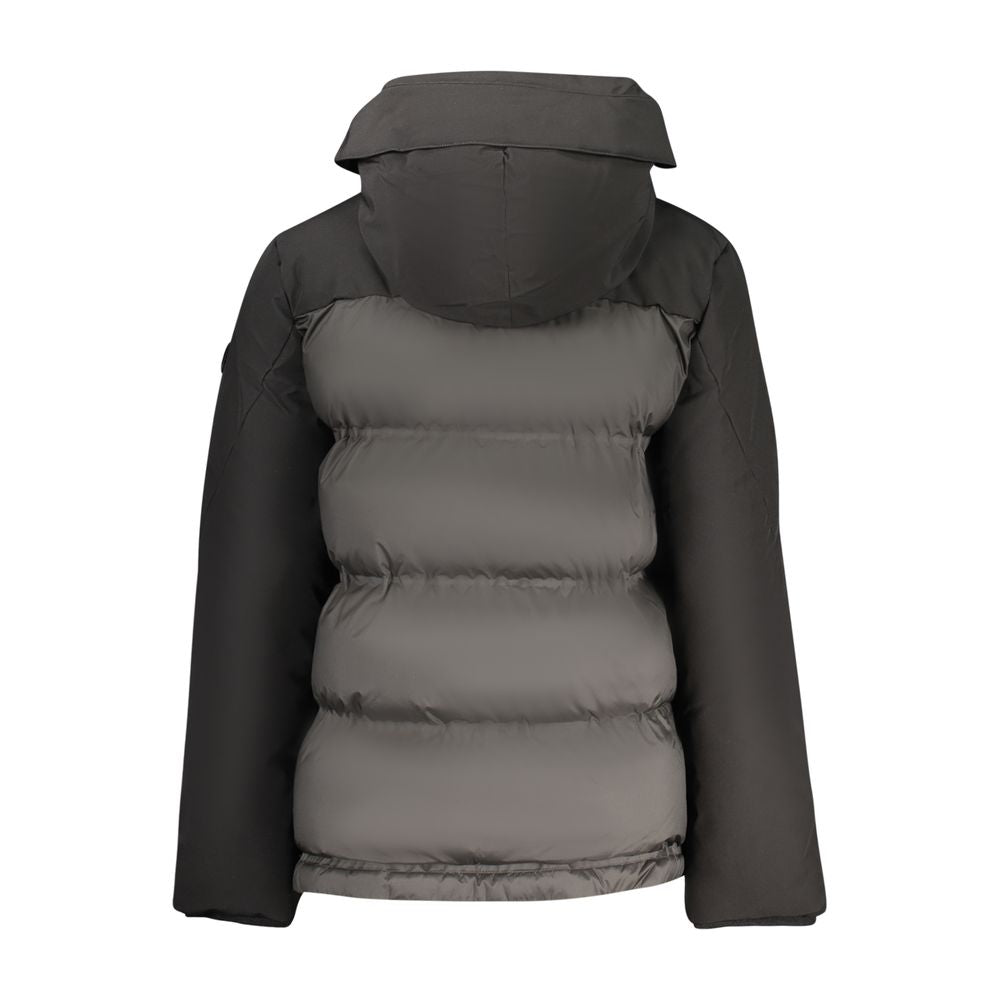 Hooded Windbreaker Jacket by North Sails for women in polyester black presents a resilient silhouette, artfully detailed with a sophisticated hooded neckline and functional pockets, hooded & windproof for a resilient finish.