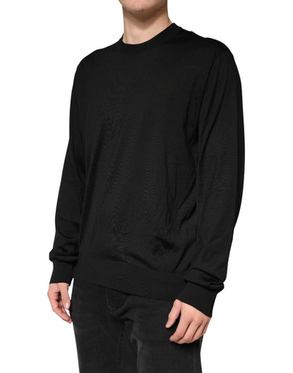 Dolce & Gabbana Men's Crew Neck Silk Sweatshirt - Black