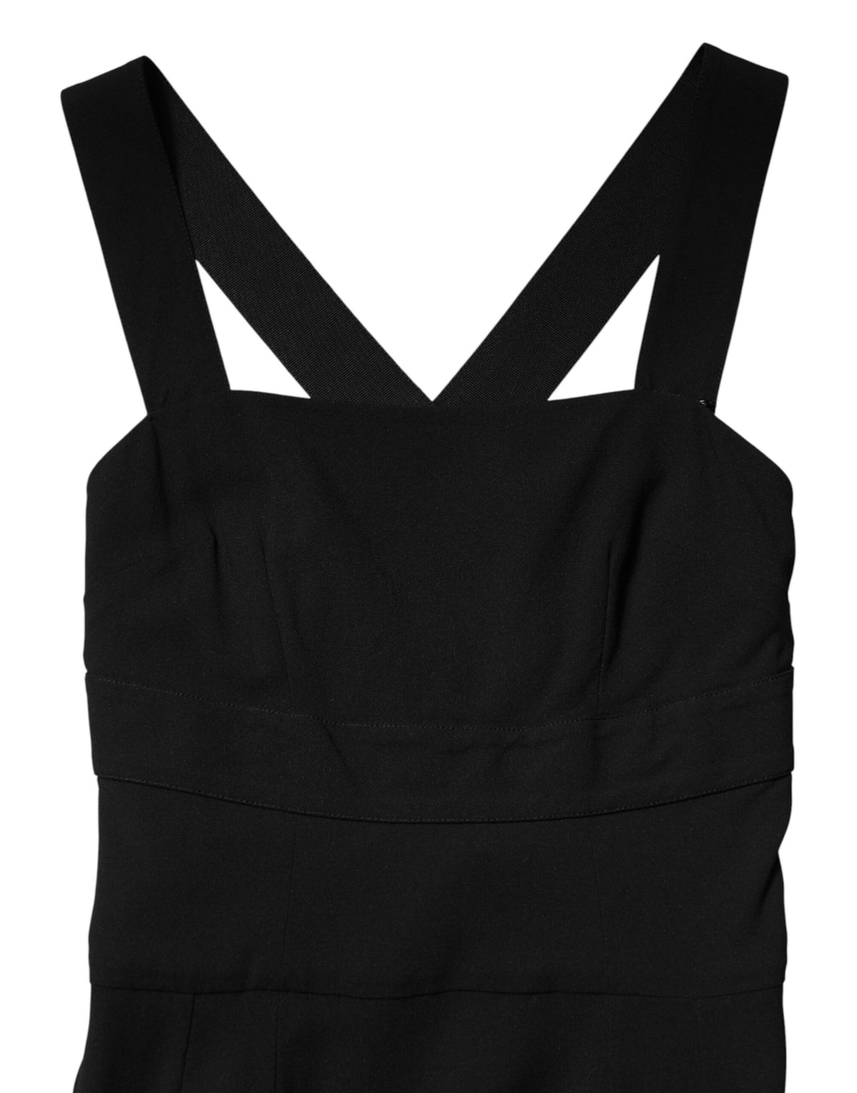 Dolce & Gabbana Women's Sleeveless Square Neck Viscose Silk Midi Dress - Black