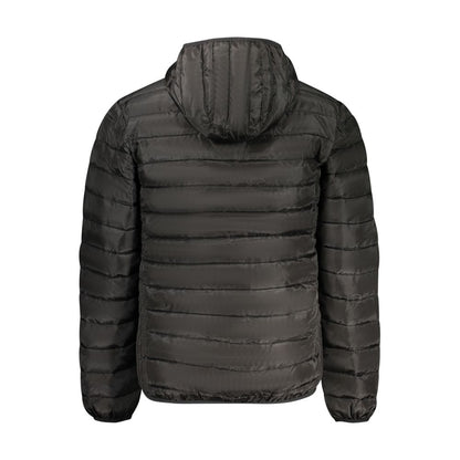 Hooded Windbreaker Jacket by Accademia Militare for men in polyamide & polyester black & signature showcases a urban chic silhouette, detailed with a urban chic and functional pockets, hooded & windproof for a polished finish.