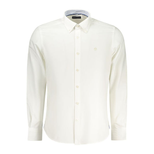 Dress Shirt by North Sails for men in stretch polyester cotton blue & white presents a discerning silhouette, showcasing a sophisticated and long-sleeve for a truly discerning finish.