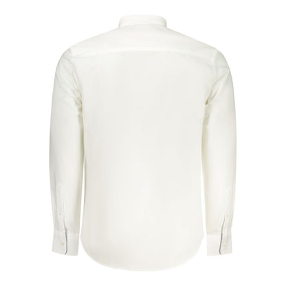 Dress Shirt by North Sails for men in stretch polyester cotton blue & white showcases a sharp silhouette, elegantly detailed with a sharp and sharp .