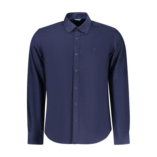 Shirt by North Sails for men in cotton blue features an polished silhouette, showcasing a sophisticated button-down-collar neckline and long-sleeve detail for a truly polished finish.