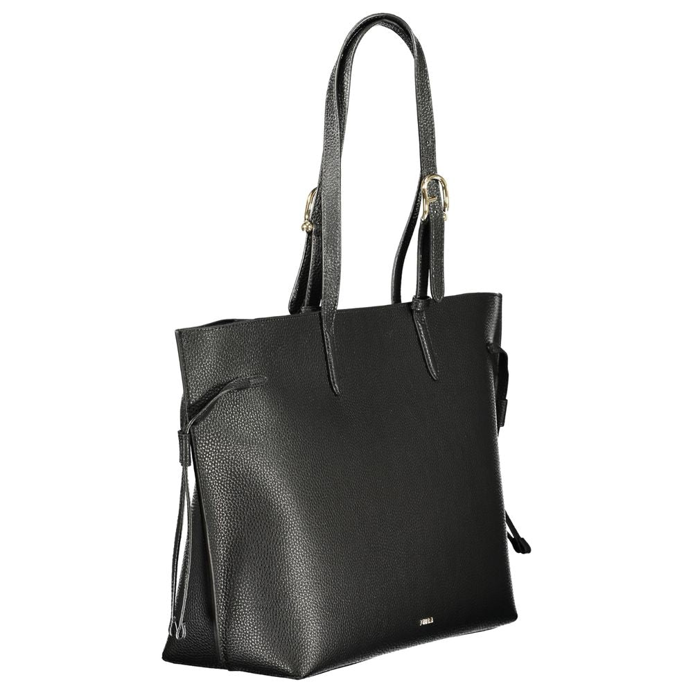 Handbag by Furla for women in leather & cotton black, gray & signature presents a ornamental silhouette, showcasing a secure , ample , and versatile for a ornamental finish.