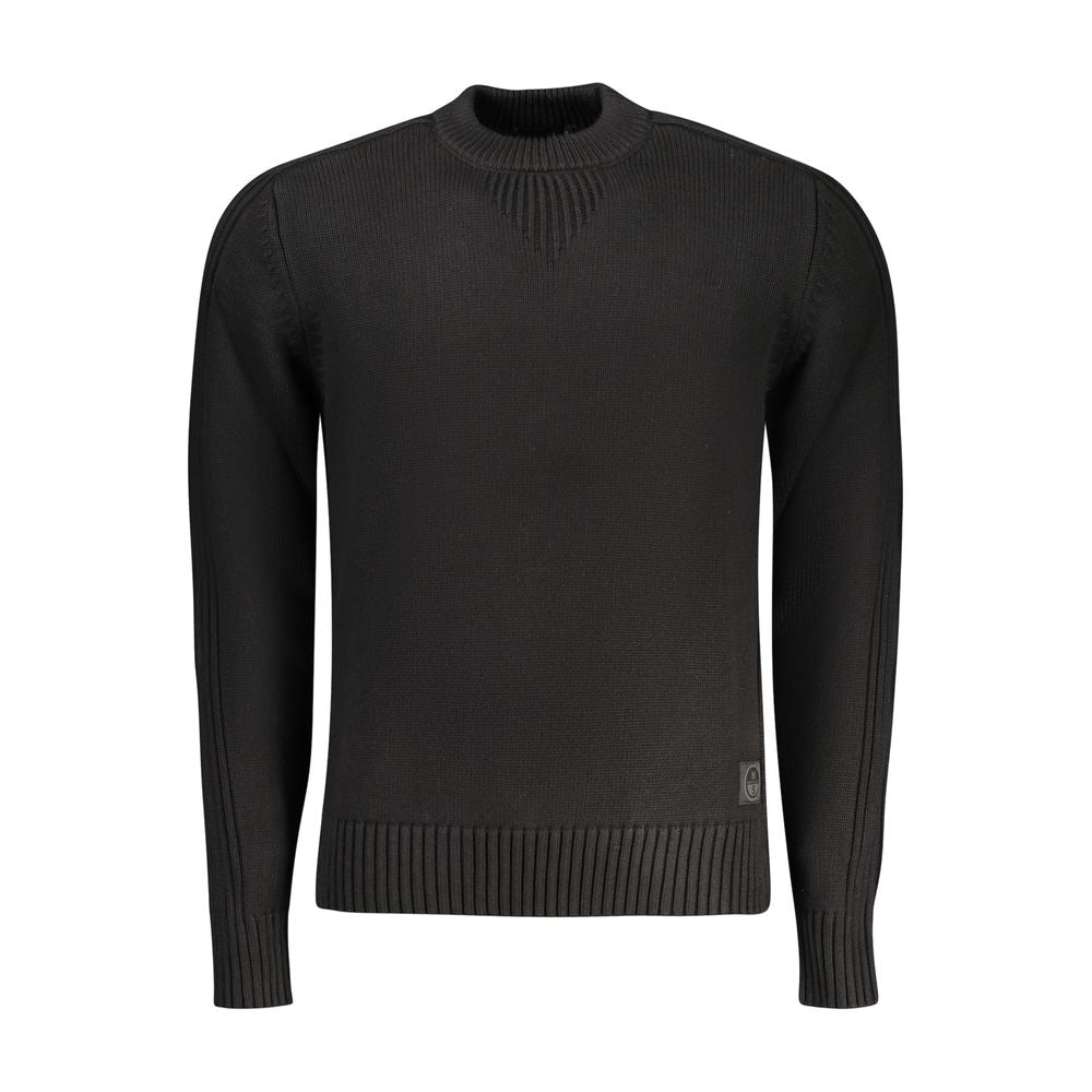 Sweatshirt by North Sails for men in cashmere viscose blend black & brown showcases a slouchy chic silhouette, artfully detailed with a slouchy chic crew neckline and for a slouchy chic finish.