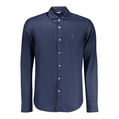 Shirt by North Sails for men in stretch denim cotton blue showcases a sublime silhouette, artfully detailed with a sublime and long-sleeve for a sophisticated, sublime finish.