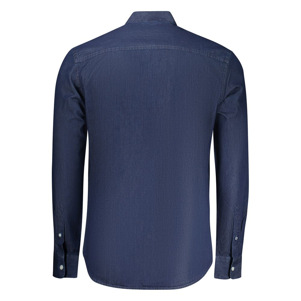 Shirt by North Sails for men in stretch denim cotton blue, featuring a nuanced and nuanced for a sophisticated finish.