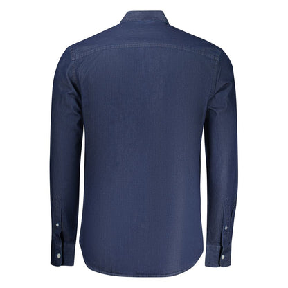 Shirt by North Sails for men in stretch denim cotton blue, featuring a nuanced and nuanced for a sophisticated finish.