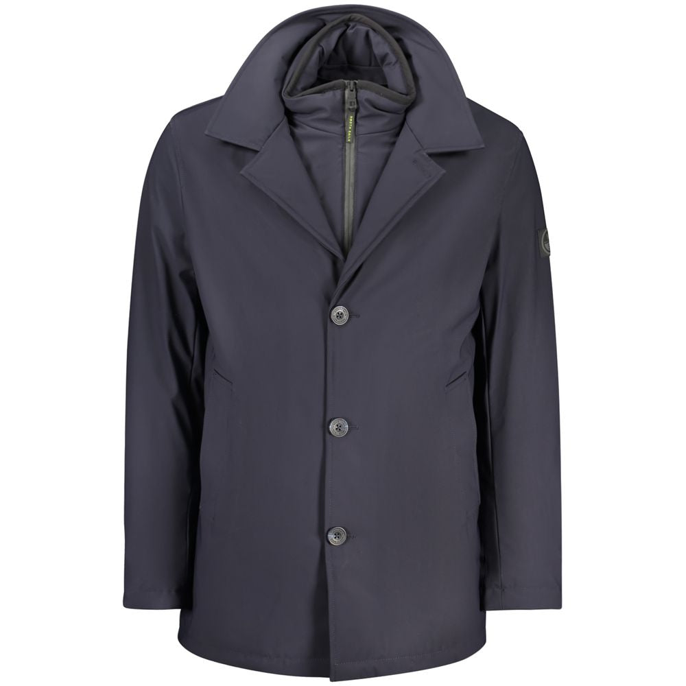 Trench Coat by North Sails for men in cotton polyester blue presents a utilitarian silhouette, showcasing a utilitarian and sophisticated for a truly utilitarian look.