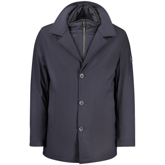 Trench Coat by North Sails for men in cotton polyester blue presents a utilitarian silhouette, showcasing a utilitarian and sophisticated for a truly utilitarian look.