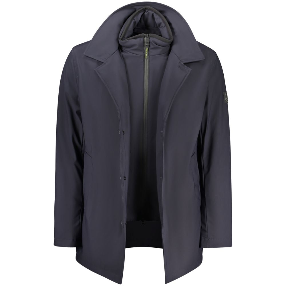Trench Coat by North Sails for men in cotton polyester blue features an dramatic silhouette, perfectly showcasing the elegant and sophisticated for a truly dramatic aesthetic.