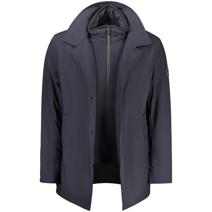 Trench Coat by North Sails for men in cotton polyester blue features an dramatic silhouette, perfectly showcasing the elegant and sophisticated for a truly dramatic aesthetic.