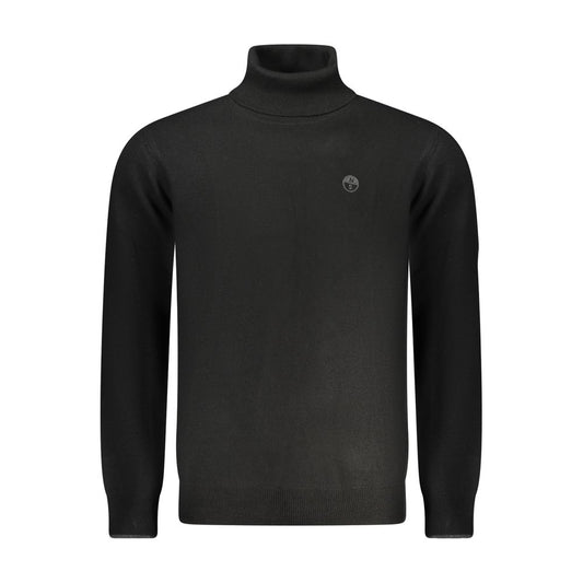 Sweater by North Sails for men in polyamide cotton black features an tactile silhouette, showcasing a sophisticated crew neckline and tactile for a refined finish.