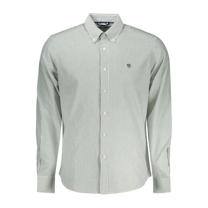 Shirt by North Sails for men in cotton green, white & patterned showcases a sleek silhouette, elegantly detailed with a sleek button-down-collar neckline and long-sleeve for a sleek finish.