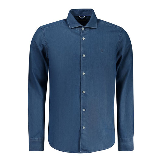 Sweater by North Sails for men in stretch denim cotton blue, green & print features an tactile silhouette, showcasing a sophisticated crew neckline and tactile long-sleeve for a refined finish.