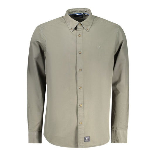 Shirt by North Sails for men in cotton green presents a discerning silhouette, showcasing a sophisticated button-down-collar neckline and long-sleeve for a truly discerning finish.