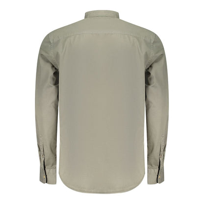 Shirt by North Sails for men in cotton green features an architectural silhouette with a refined and elegant for a architectural look.