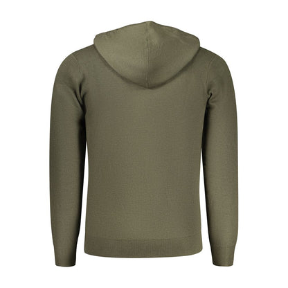 Hooded Cardigan by Norway 1963 for men in viscose polyester & polyamide green features an impeccable silhouette, showcasing a sophisticated and detail for a truly impeccable finish.