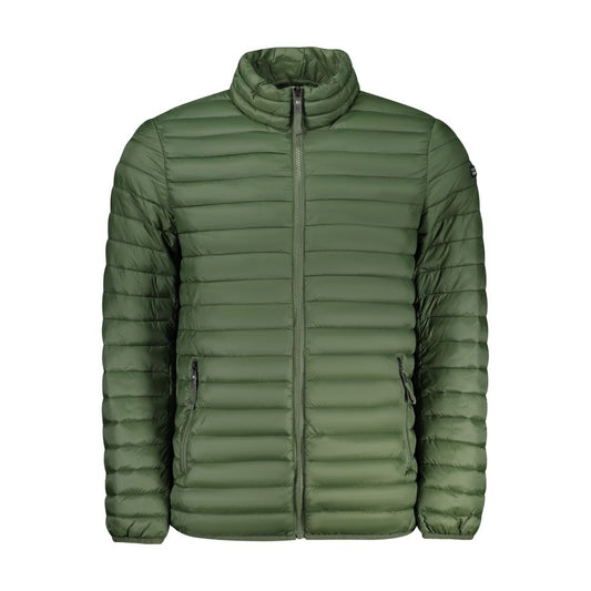 Hooded Windbreaker Jacket by Norway 1963 for men in polyamide green & white features an enduring silhouette, showcasing technical pockets, hooded & windproof and a sophisticated hooded neckline for a truly enduring aesthetic.
