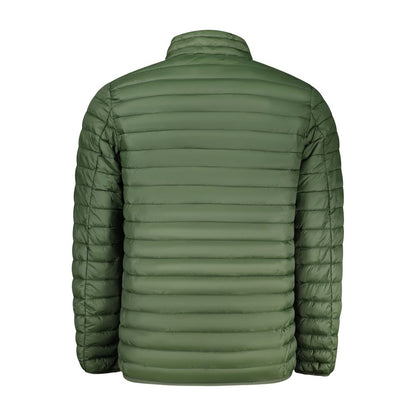 Hooded Windbreaker Jacket by Norway 1963 for men in polyamide green & white features an perennial silhouette with a refined hooded neckline and perennial pockets, hooded & windproof for a sophisticated weather-resistant look.