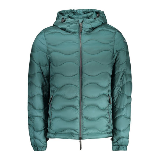 Hooded Windbreaker Jacket by Norway 1963 for men in polyamide green features an stylish silhouette, showcasing a sophisticated hooded neckline and performance-driven pockets, hooded & windproof for a premium, stylish look.