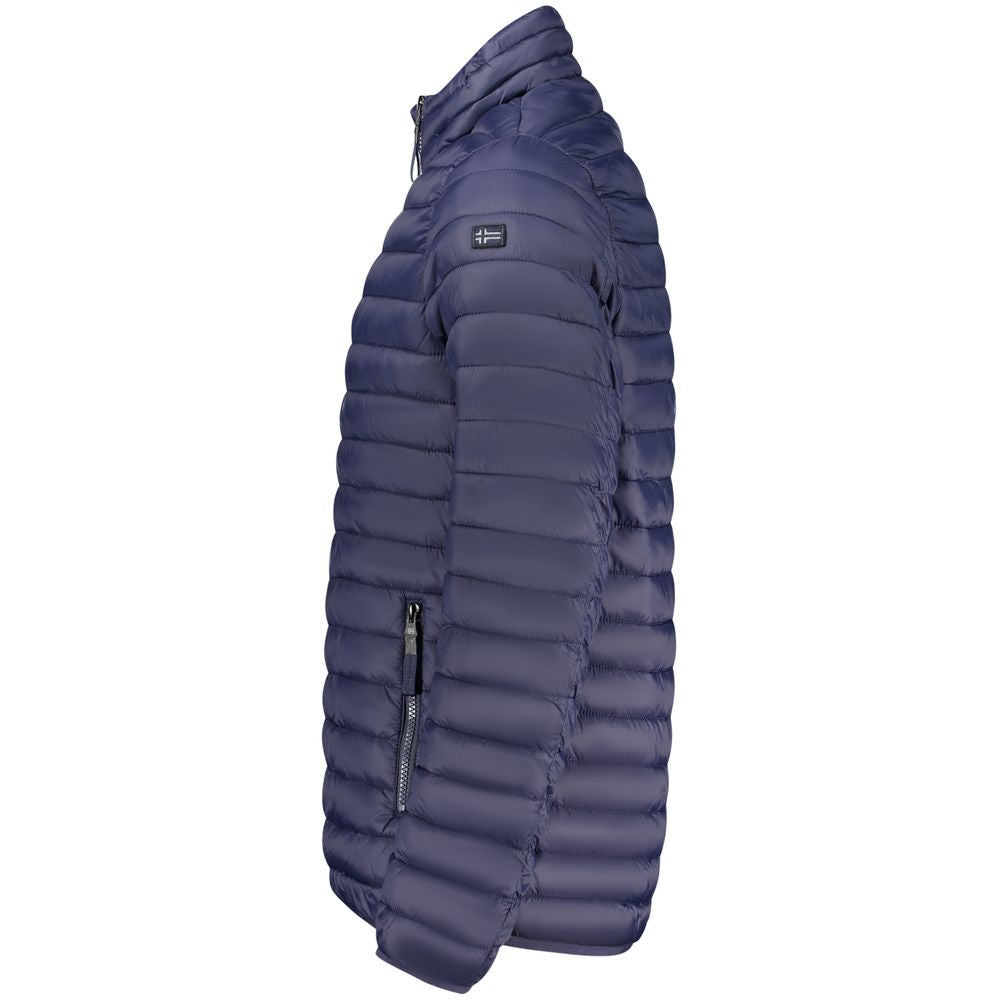 Hooded Windbreaker Jacket by Norway 1963 for men in polyamide blue presents a resilient silhouette, artfully detailed with a sophisticated hooded neckline and functional pockets, hooded & windproof for a resilient finish.