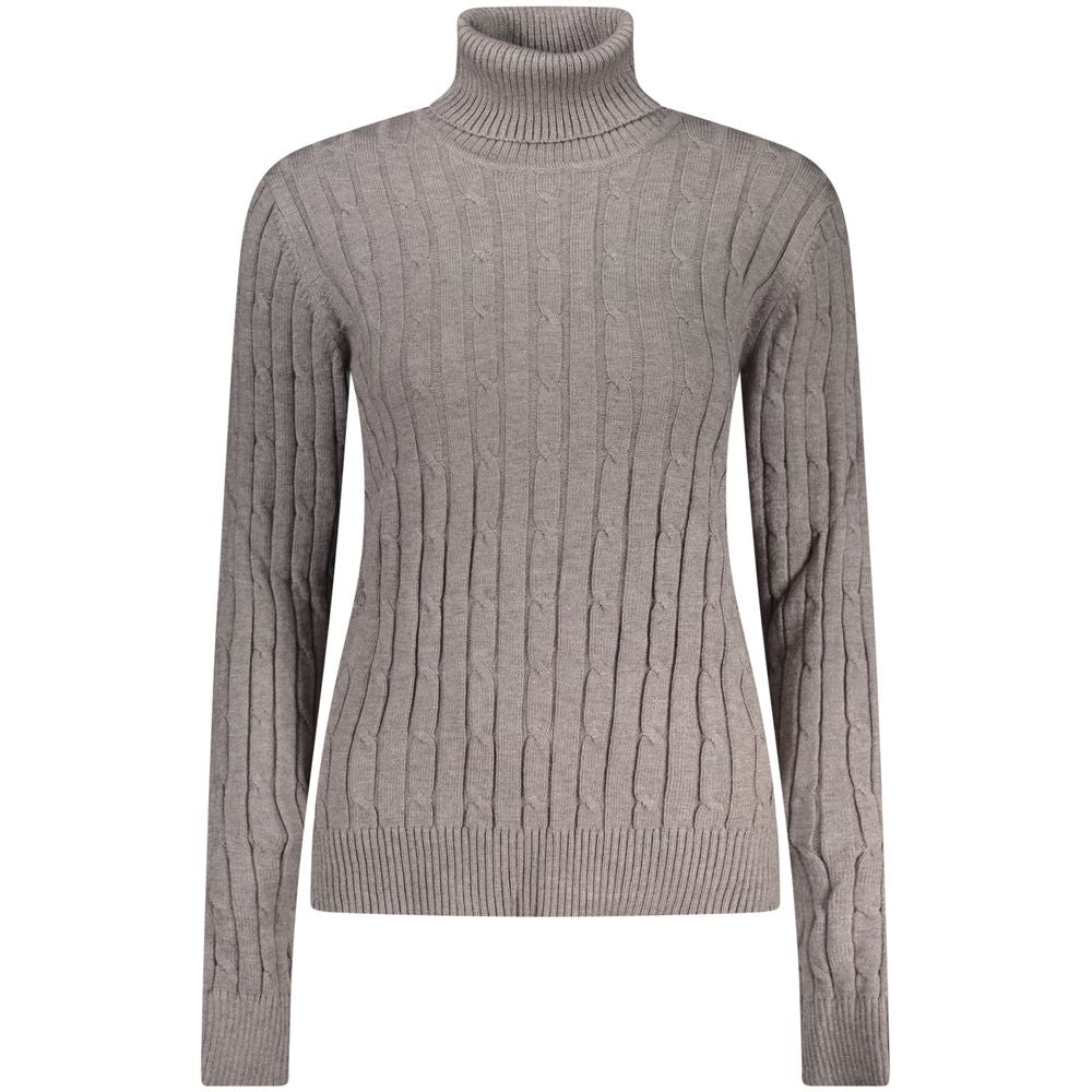 Sweater by Norway 1963 for women in polyamide polyester viscose gray & signature showcases a sumptuous silhouette, artfully finished with a sumptuous turtle neckline and for a sophisticated, sumptuous look.