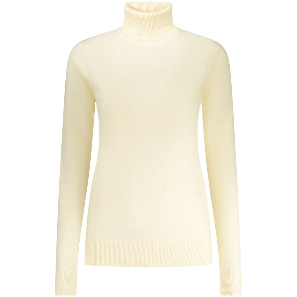 Sweater by Norway 1963 for women in polyamide polyester viscose white showcases a sumptuous silhouette, artfully finished with a sumptuous turtle neckline and for a sophisticated, sumptuous look.