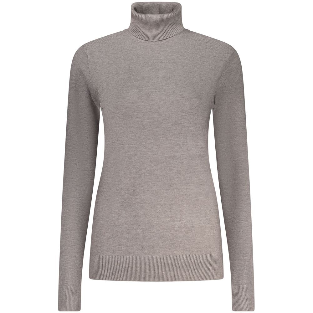 Sweater by Norway 1963 for women in polyamide polyester viscose gray features an tactile silhouette, showcasing a sophisticated turtle neckline and tactile long-sleeve for a refined finish.