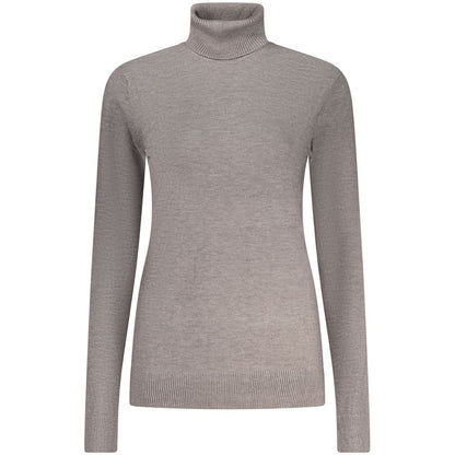 Sweater by Norway 1963 for women in polyamide polyester viscose gray features an tactile silhouette, showcasing a sophisticated turtle neckline and tactile long-sleeve for a refined finish.