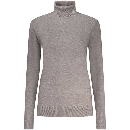 Sweater by Norway 1963 for women in polyamide polyester viscose gray features an tactile silhouette, showcasing a sophisticated turtle neckline and tactile long-sleeve for a refined finish.