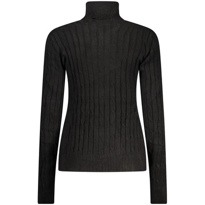 Sweater by Norway 1963 for women in polyamide polyester viscose azzurro, black & signature features an polished silhouette, showcasing refined and a sophisticated turtle neckline for a truly polished finish.