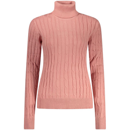 Sweater by Norway 1963 for women in polyamide polyester viscose pink showcases a discreet silhouette, finished with a discreet turtle neckline and for a discreet look.