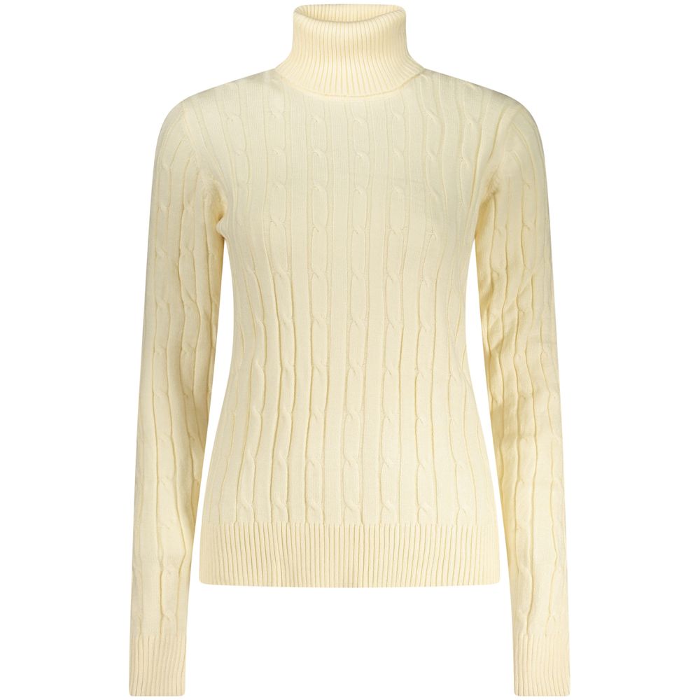 Sweater by Norway 1963 for women in polyamide polyester viscose white showcases a sumptuous silhouette, artfully finished with a sumptuous turtle neckline and for a sophisticated, sumptuous look.