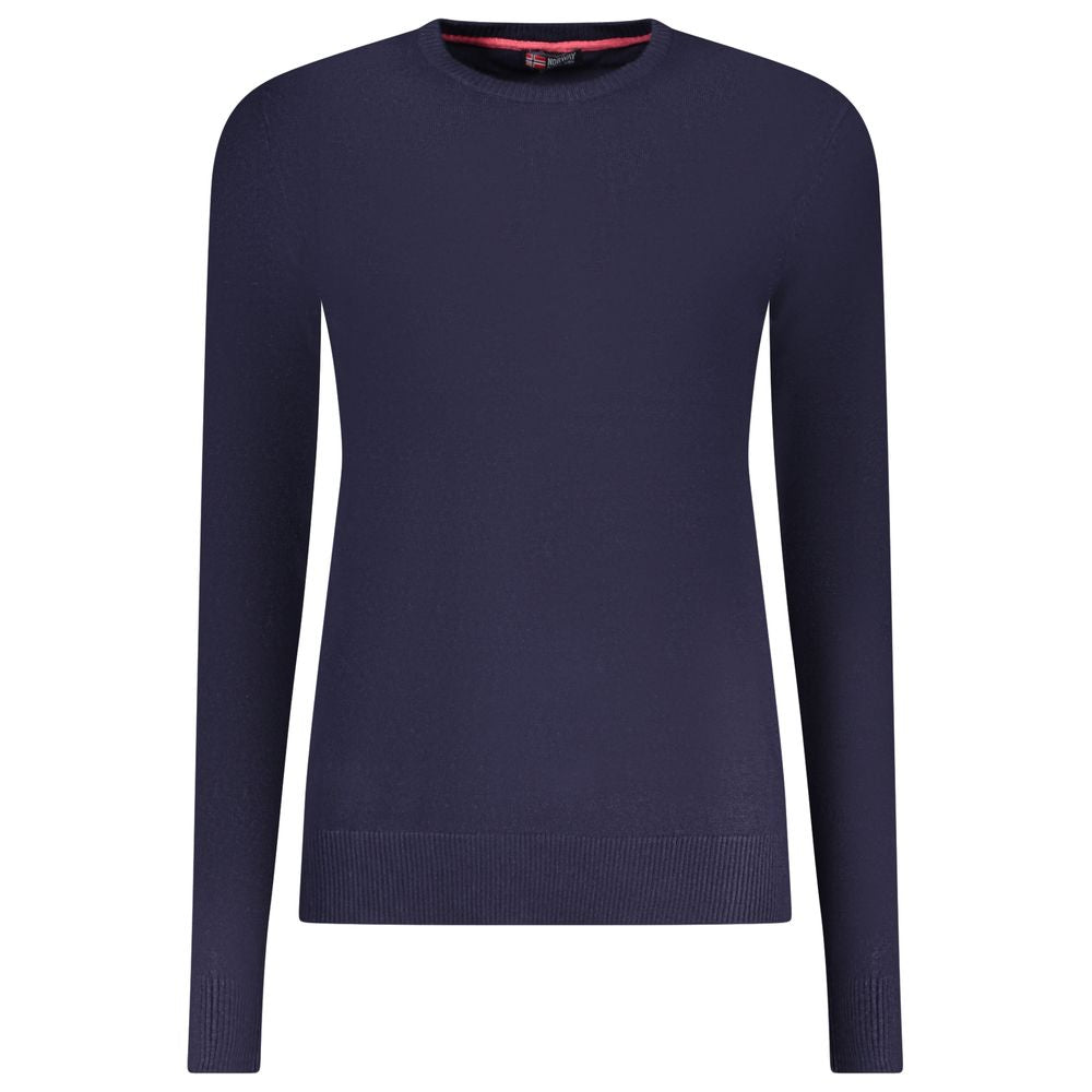 Sweater by Norway 1963 for women in polyamide polyester viscose blue showcases a discreet silhouette, finished with a discreet and long-sleeve for a discreet look.