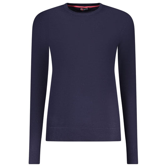Sweater by Norway 1963 for women in polyamide polyester viscose blue showcases a discreet silhouette, finished with a discreet and long-sleeve for a discreet look.