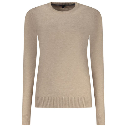 Sweatshirt by Norway 1963 for women in polyamide polyester viscose azzurro & beige features an provocated silhouette, detailed with a provocated and a refined crew neckline for a sophisticated aesthetic.