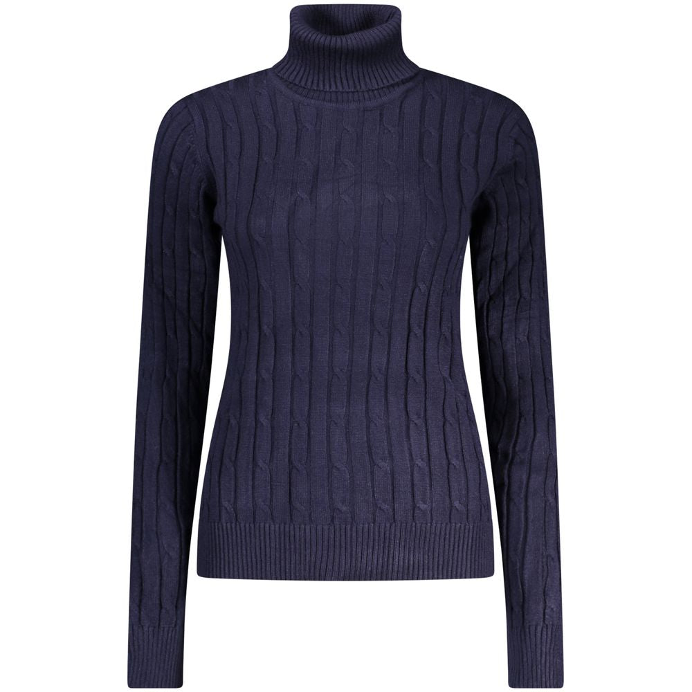 This Sweater by Norway 1963 for women in polyamide polyester viscose blue, gray & signature presents a understated silhouette, featuring a sophisticated crew neckline and for a understated finish.
